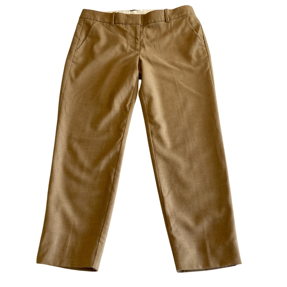 J.Crew Pants Women 6 (30x25.5) Wool Blend City Fit Skimmer Camel Brown Straight